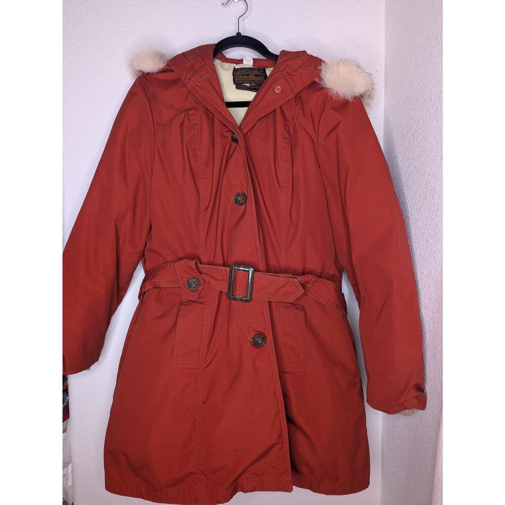 VTG Eddie Bauer Polar Superior Down Parka Coyote Fur Hood ML